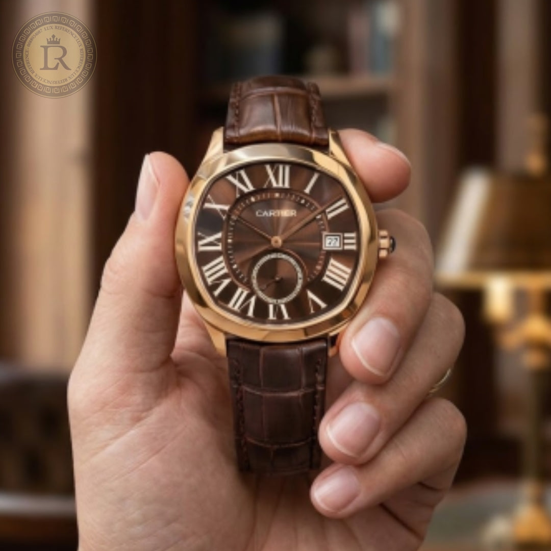 Drive de cartier marron, cadran marron