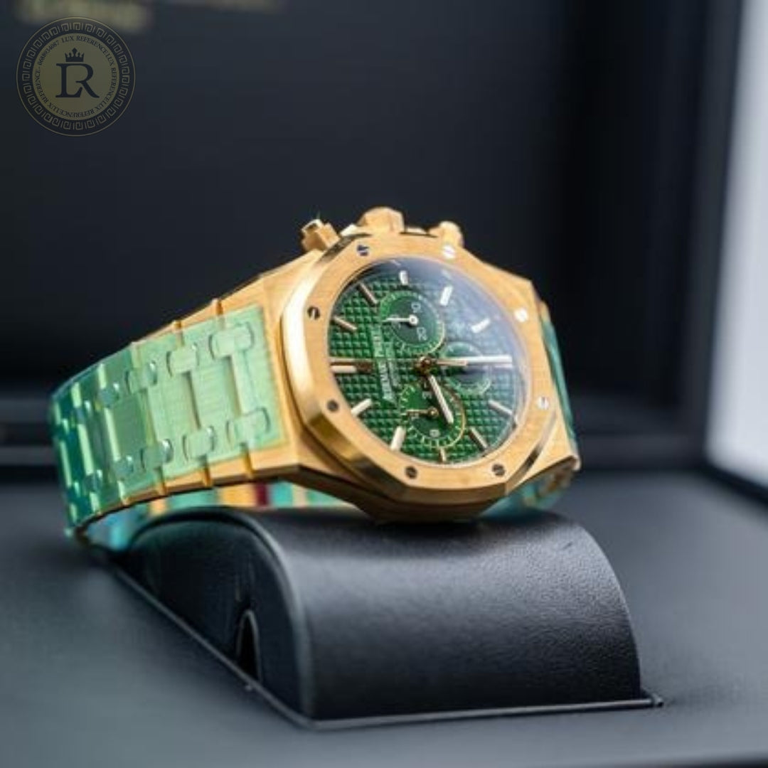Audemars Piguet Royal Oak Chronograph, or jaune, cadran vert