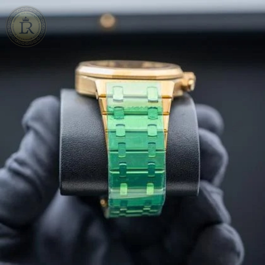 Audemars Piguet Royal Oak Chronograph, or jaune, cadran vert