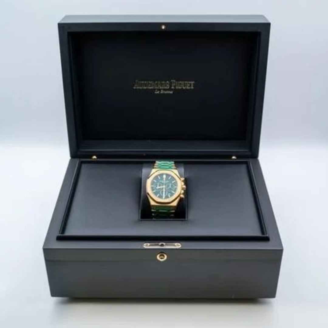 Audemars Piguet Royal Oak Chronograph, or jaune, cadran vert
