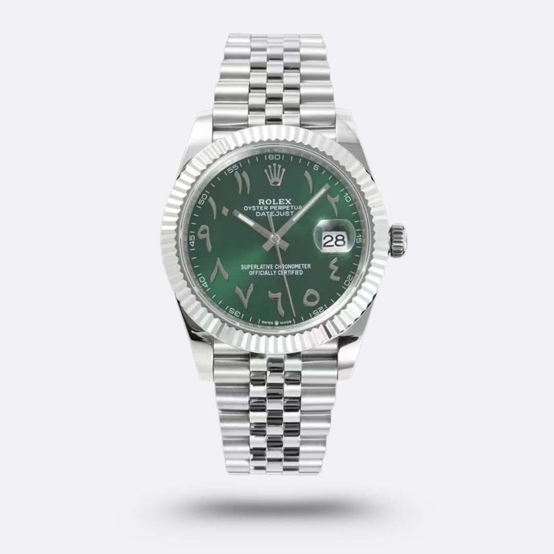 Rolex Datejust 41, cadran vert, chiffres arabes