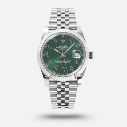 Rolex Datejust 41, cadran vert, chiffres arabes