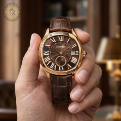 Drive de cartier marron, cadran marron