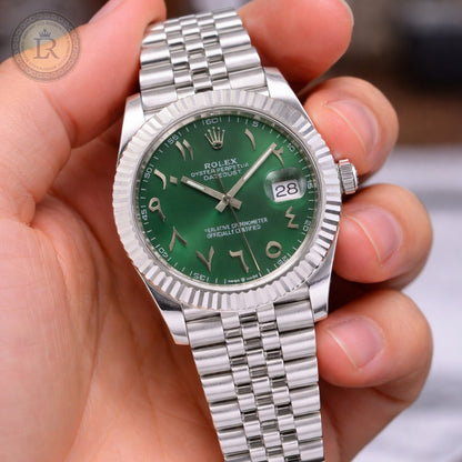 Rolex Datejust 41, cadran vert, chiffres arabes