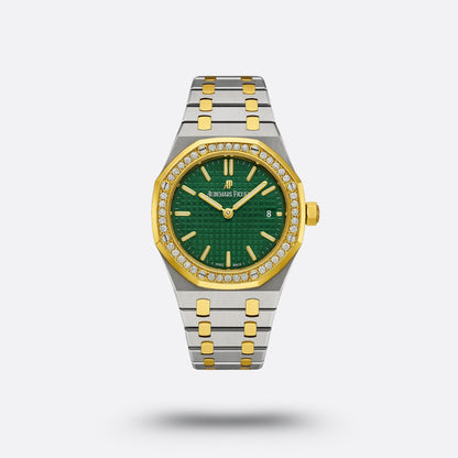 Audemars Piguet Royal Oak, Lunette Sertie de Diamants, Cadran Vert