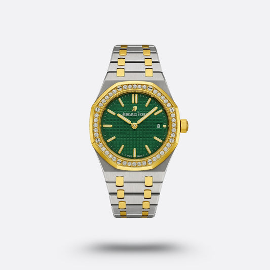 Audemars Piguet Royal Oak, Lunette Sertie de Diamants, Cadran Vert