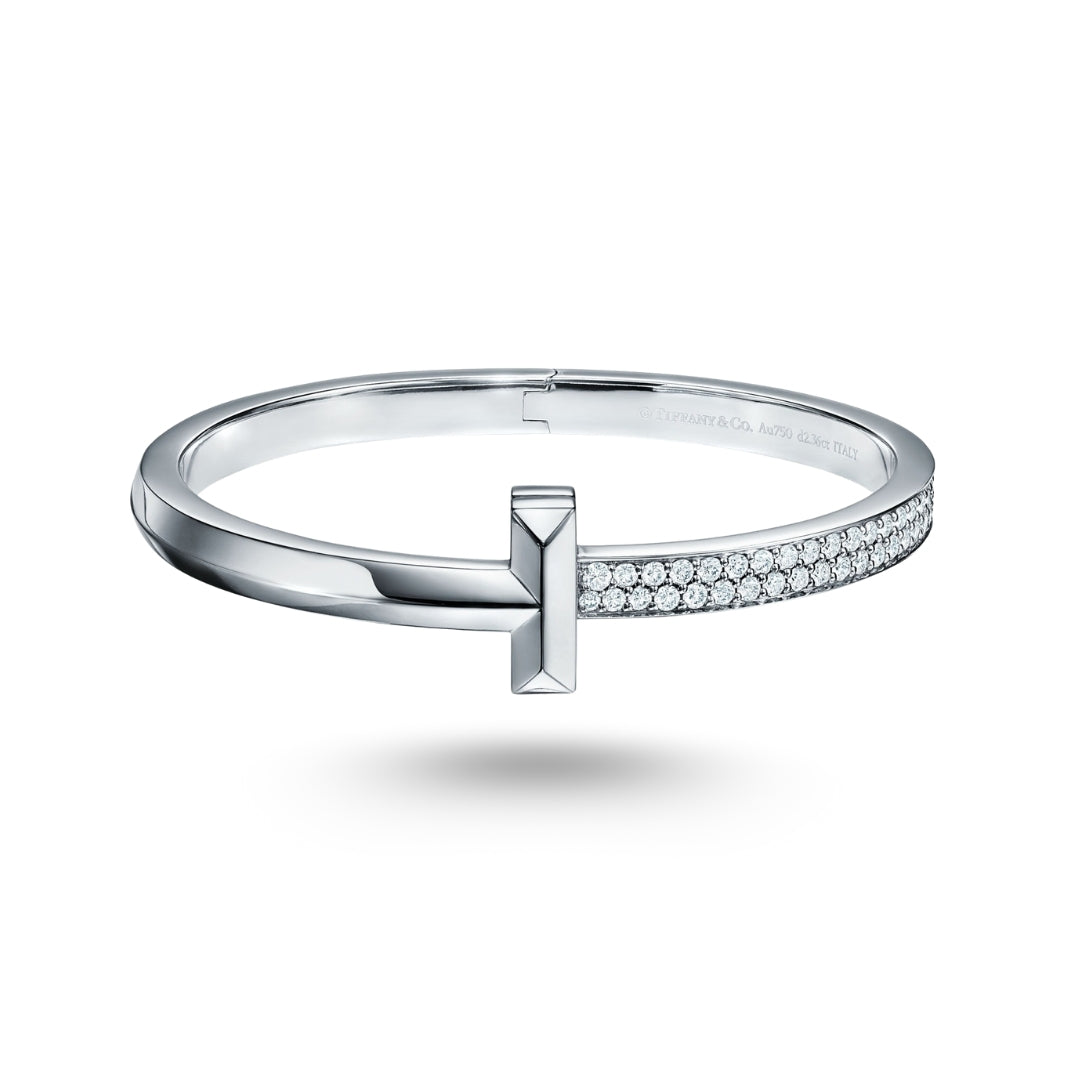 Bracelet Tiffany T orné de diamants en or blanc
