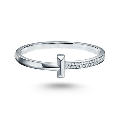 Bracelet Tiffany T orné de diamants en or blanc
