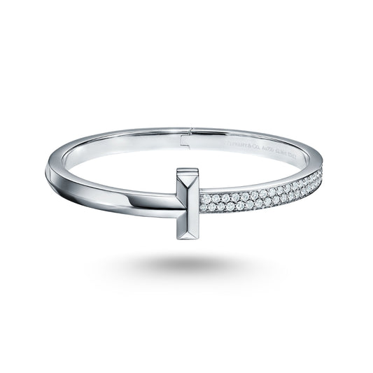 Bracelet Tiffany T orné de diamants en or blanc