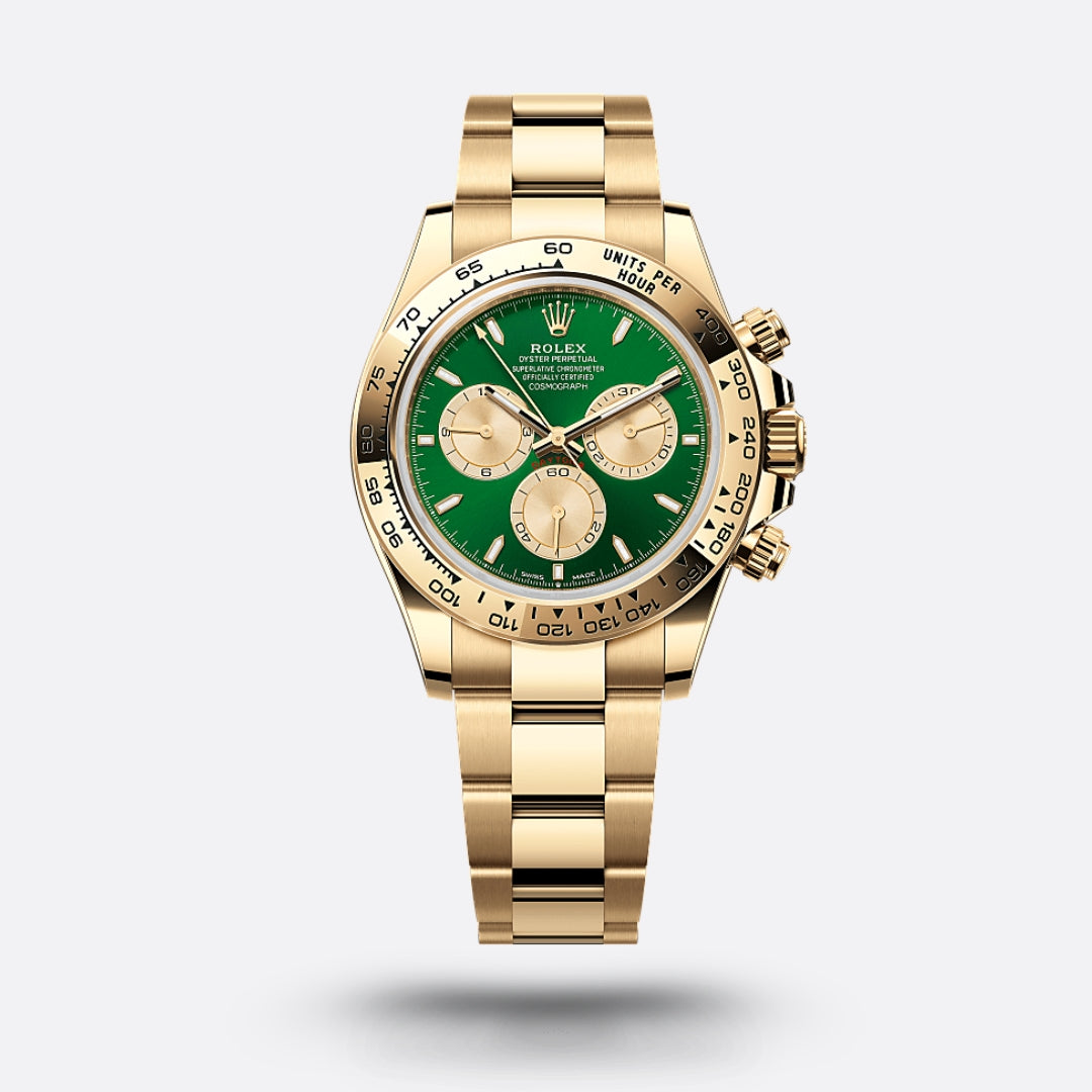 Rolex Cosmograph Daytona, or jaune, cadran vert