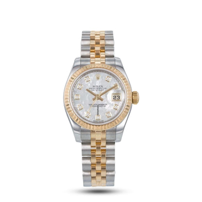 Rolex Lady-Datejust 26mm Gold & Steel MOP Diamond Dial Ref.179173