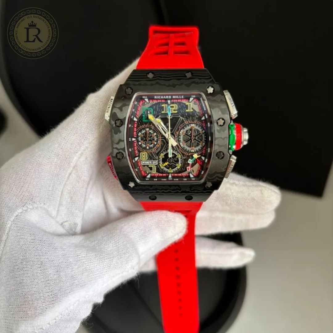 Richard Mille RM 65-01, bracelet en caoutchouc rouge
