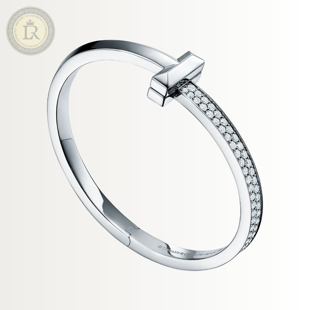 Bracelet Tiffany T orné de diamants en or blanc
