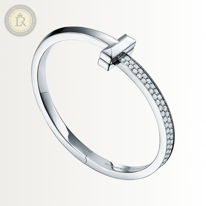 Bracelet Tiffany T orné de diamants en or blanc