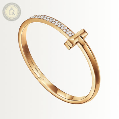 Bracelet Tiffany T orné de diamants en or jaune