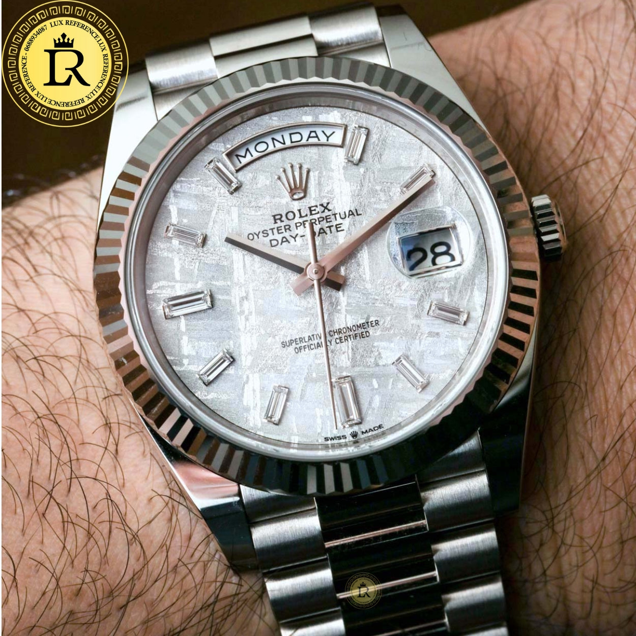 rolex day date platinum meteorite dial
