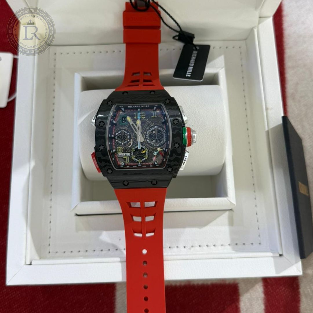 Richard Mille RM 65-01, bracelet en caoutchouc rouge