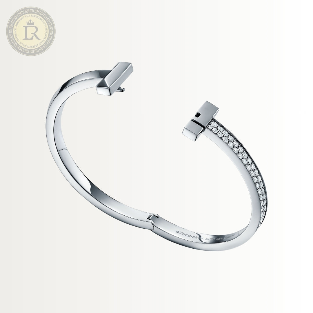 Bracelet Tiffany T orné de diamants en or blanc