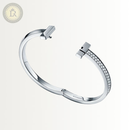 Bracelet Tiffany T orné de diamants en or blanc