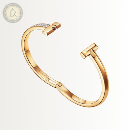 Bracelet Tiffany T orné de diamants en or jaune