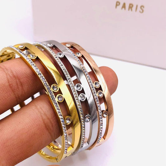 Bracelet femme acier MESSIKA strass