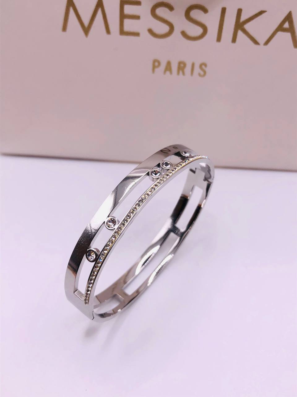 Bracelet femme acier MESSIKA strass
