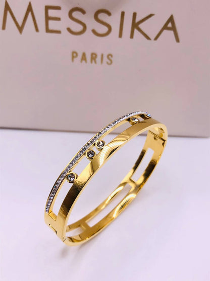 Bracelet femme acier MESSIKA strass