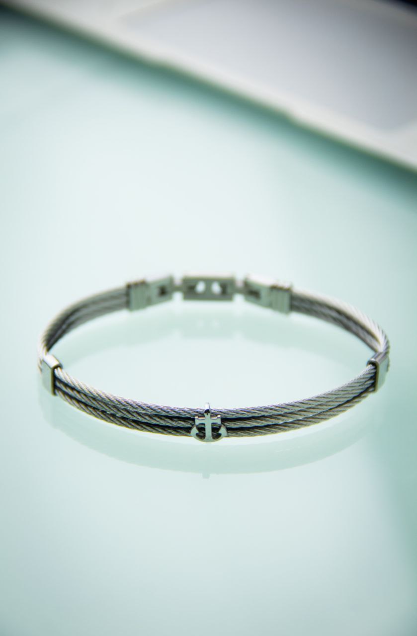 Bracelet homme acier câble