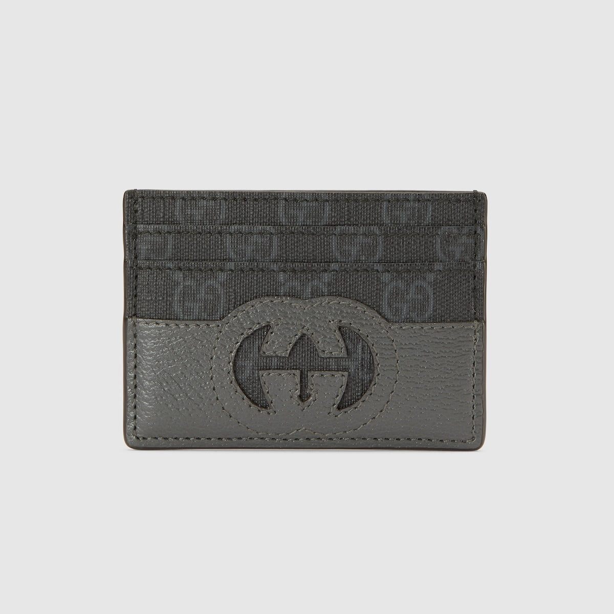 GUCCI Gg supreme card holder Grey