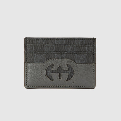 GUCCI Gg supreme card holder Grey
