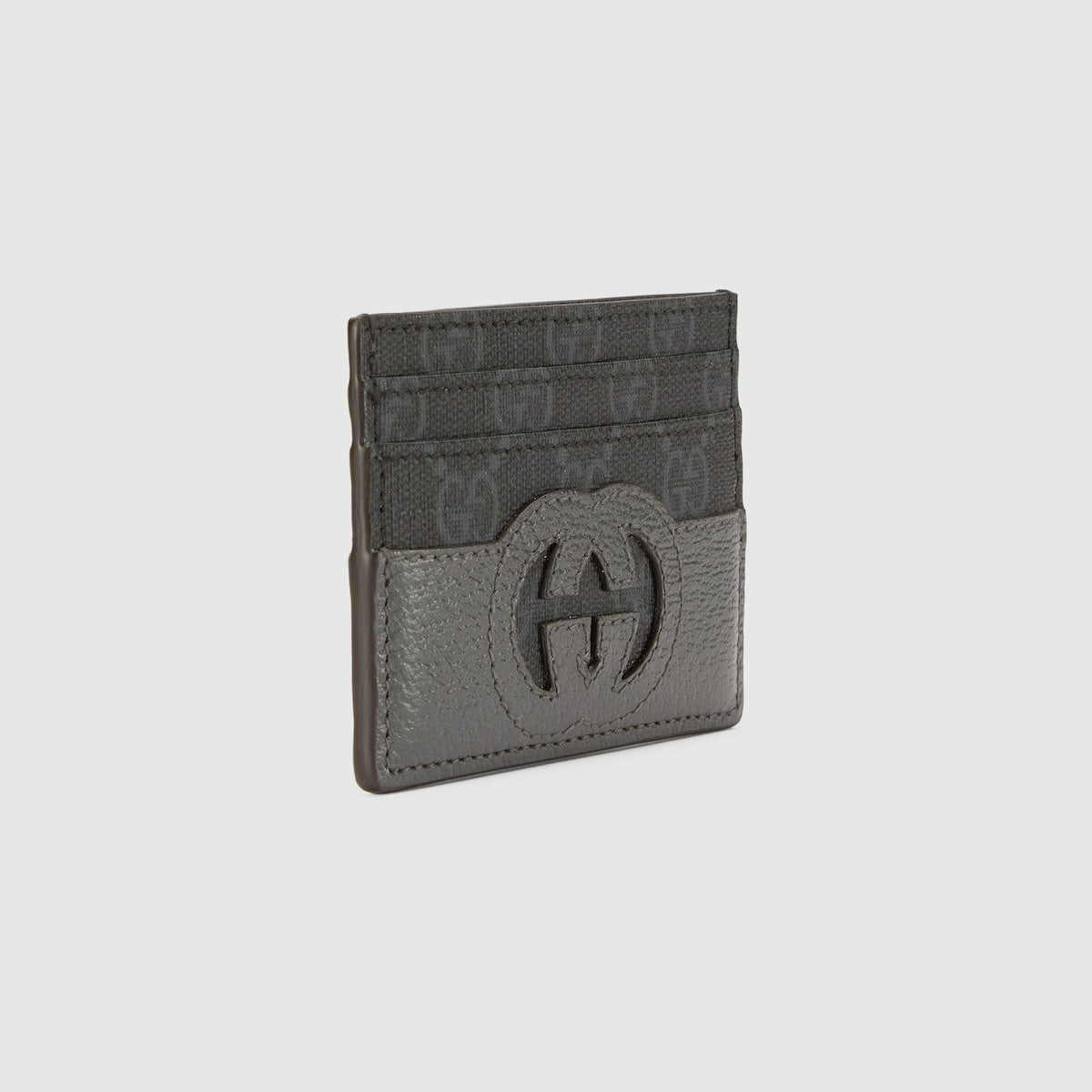 GUCCI Gg supreme card holder Grey