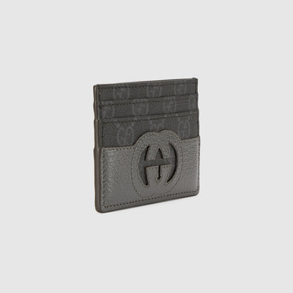 GUCCI Gg supreme card holder Grey