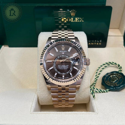 Rolex Sky-Dweller Rose Gold Jubilee Bracelet, Cadran Marron