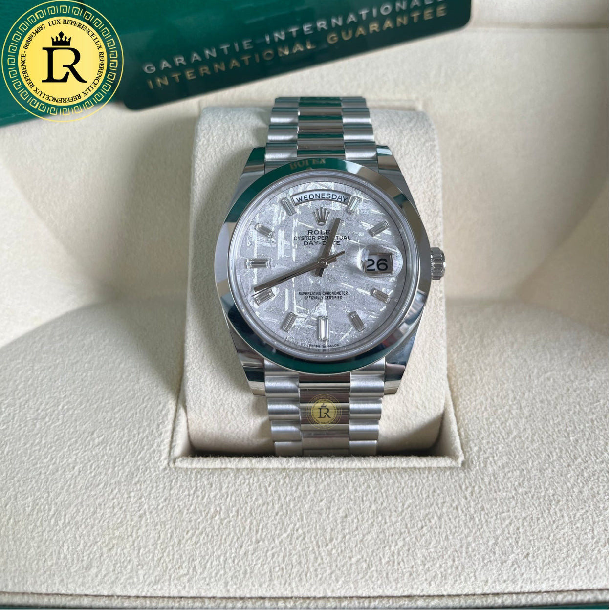 rolex day date platinum meteorite dial