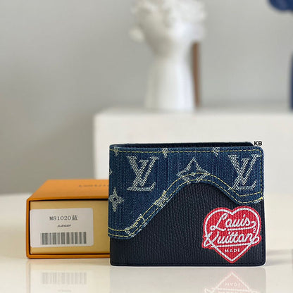 Men’s LV Slander Blue Dual tone Wallet
