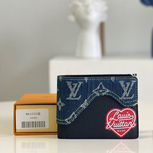 Men’s LV Slander Blue Dual tone Wallet