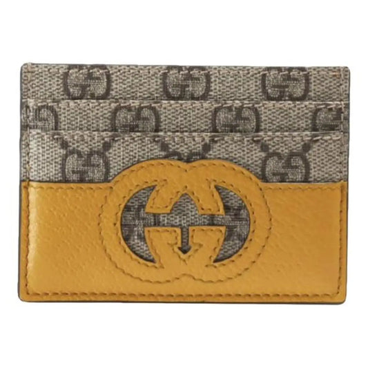 GUCCI Gg supreme card holder Yellow